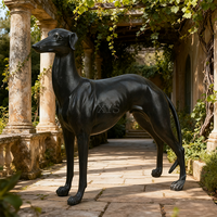 Estatua de Perro Galgo de Bronce a Tamaño Real, Moderna, Fundición 3D, Color Personalizado, Tamaño Personalizado, Figura Decorativa para Jardín Exterior, Arte Coleccionable, Regalo