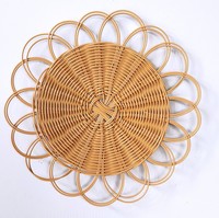 Gewebte Tischsets aus Rattan, Boho-Stil Untersetzer, Tischmatten, Wanddekoration für Wohnzimmer und Sofa