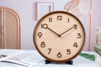 Jam Dinding Kayu Pinus Logo Kustom Dekorasi Ramah Lingkungan Modern Jam Dinding Kayu