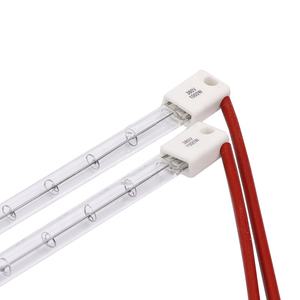 Одиночная прозрачная двухсторонняя кварцевая ИК-лампа с красным проводом 1 кВт 380 В 600 мм Инфракрасная тепловая лампа для окрасочной кабины - Product Image 4