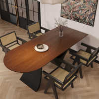 Table à manger en bois massif de style français, pour la maison, le salon, appartement compact, design haut de gamme, table îlot murale créative