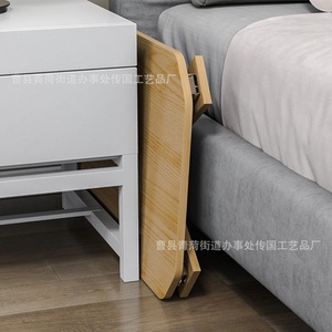 Mesa de Centro de Madera Sólida, Diseño Minimalista Moderno, Portátil, para Sala de Estar o Balcón, con Acabado en Madera Blanca - Product Image 4