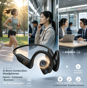 Écouteurs intelligents avec caméra IA, traduction, notes de réunion, appels Bluetooth, assistant vocal et personnalisation OEM - Product Image 2