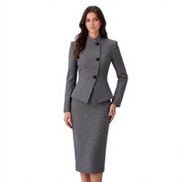 Ensemble de tailleur gris pour femme, ensemble de tailleur de bureau pour femme, ensemble de tailleur professionnel pour femme, ensemble de tailleur deux pièces pour femme