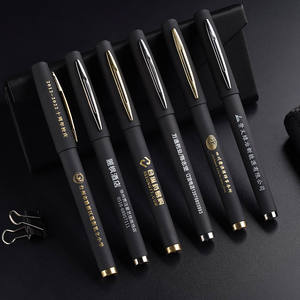 प्रचार ब्लू जेल स्याही पेन 0.5 मिमी काले कस्टम ब्रांडेड पेन लोगो के साथ मुद्रित - Product Image 1