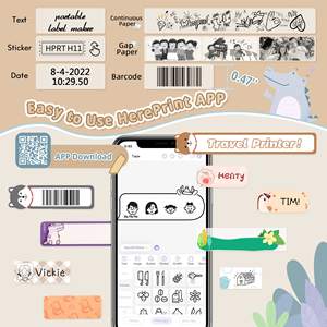 Imprimante d'étiquettes thermique portable <span class=keywords><strong>Nimbot</strong></span> H11 Mini, batterie 1200 mAh, 203 DPI, interface USB+, compatible avec du papier de 12 à 15 mm - Product Image 3