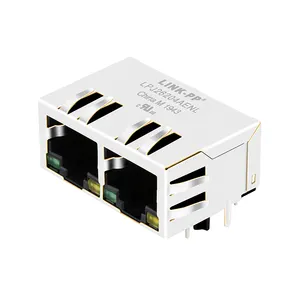 HR911205C con scheda Led Down Ethernet 10/100 Base-t Magjack 1x2 porte Conector magnetico RJ45 Pcb Jack