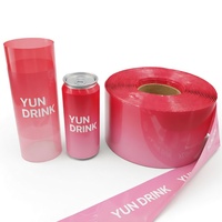Rouleau de film rétractable PVC PET, étiquette d'emballage thermorétractable pour boissons, jus, vins, canettes d'oxygène