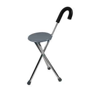 Tabouret canne pliant à trois pieds en acier inoxydable ultra léger pour personnes âgées, gris, capacité de 300 lb - Product Image 1
