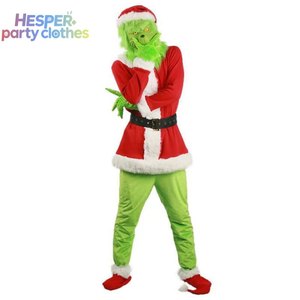 HESPER Christmas Cosplay Costume for Adults and Child Santa Green Furrier <b>TV</b> Character for Party Performances Includes - Product Image 1