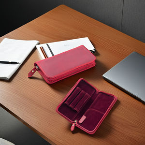 In vera pelle 4 slot custodia per penna stilografica portamatite scuola ufficio cancelleria cerniera custodia per scuola di cancelleria - Product Image 5