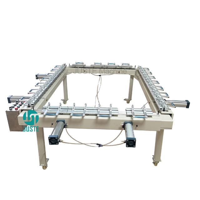 Auto Screen Stretcher Adjustable Pneumatic Silk Screen Printing Mesh Small Steel Pulling Stretching Machine for Canvas T-shirt