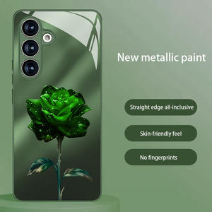 Nuova Cover per Cellulare in Vetro Temperato e TPU con Stampa Floreale <span class=keywords><strong>Verde</strong></span> Rosa per Samsung Galaxy S8 S9 S10 S20 S21 <span class=keywords><strong>S22</strong></span> S23 S24 S25 S26 - Product Image 6
