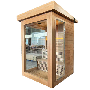 Sân sau Canada tuyết tùng đỏ chóp Gỗ Ngoài Trời phòng tắm hơi bằng gỗ ướt phòng tắm hơi ngoài trời được trang bị với USB/FM/loa 6000W - Product Image 1