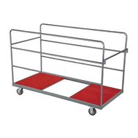 Carrito de Transporte Plegable con Marco de Hierro y Ruedas, Tapete Antideslizante Rojo, para Banquetes, Hoteles, Restaurantes y Servicios de Catering