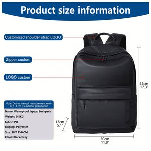 Sac à dos d'affaires unisexe en cuir Oxford imperméable pour ordinateur portable, avec chargement USB, en PU, pour l'extérieur, de luxe et personnalisé - Product Image 2