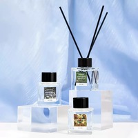 Diffuseur de parfum sans flamme en verre artisanal de luxe 50 ml avec logo personnalisé, sans alcool, parfum longue durée, huile essentielle