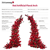 Arche de fleurs artificielles en soie faite à la main pour cérémonie de mariage, taille et couleur personnalisables, durable et réutilisable