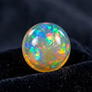 Opale d'Éthiopie naturelle, pierre précieuse en vrac, taille ovale, jeu de couleurs, base blanche, pour la fabrication de bijoux - Product Image 1