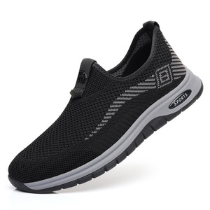 Zapatos Deportivos Transpirables de Malla para Hombre, Cierre de un Toque, Punta Redonda, Zapatos Deportivos Casuales, Color Negro Gris, para Usar en Verano - Product Image 5