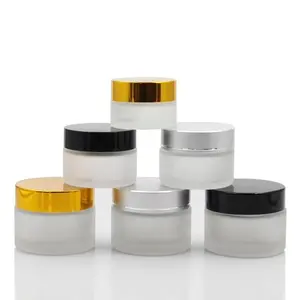 Aangepaste Cosmetische Glas Zalfpotje 5M, 7Ml, 10Ml, 20Ml, 30Ml, 50Ml, 100Ml Glas Helder Frosted Jar Voor Crème