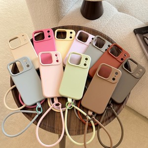 เคสโทรศัพท์มือถือซิลิโคนนิ่มสีพื้นเรียบง่าย พร้อมสายคล้อง สำหรับ iPhone 17 pro max 11 ขายส่งจากโรงงาน - Product Image 6