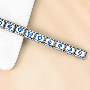 Blue Evil Eye Modular Bracelet Components Stainless Steel Mixed Shapes For Bracelet Making DIY Jewelry Findings - Product Image 4