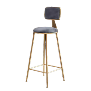 Sillas de Bar Plegables de Terciopelo Nórdico, Resistentes, con Respaldo, Modernas, Minimalistas, para Comedor, Hogar, Bar, con Estructura Metálica, para Hotel - Product Image 1