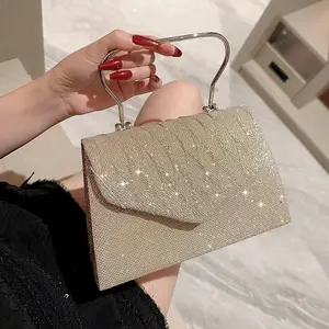 trendy envelope shaped gold evening bags clutch 2023 luxury for women wedding party