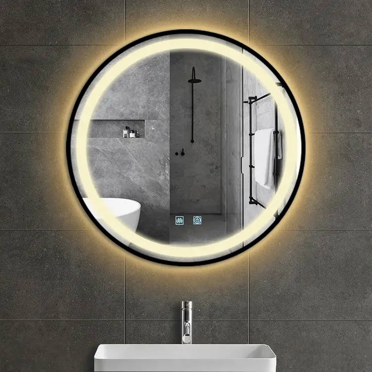 Miroir mural à LED pour salle de bain Miroir de salle de bain 800mm avec lumière à LED