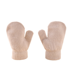 Ensemble bonnet et mitaines en tricot pour bébé, nouveau modèle <span class=keywords><strong>d</strong></span>'<span class=keywords><strong>hiver</strong></span>, deux pompons, mignon, chaud, pour enfants, bonnet de ski, gants pour enfants - Product Image 5