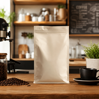 Sacs d'emballage pour café personnalisés de 250 g, 500 g, 1 kg, sachets à fond plat avec valve et fermeture éclair