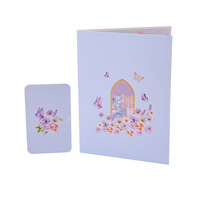 Invitation papillon colorée gravée au laser pliable 3D Carte de remerciement faite en papier Cadeaux pour les mariages Fête des enseignants Amour