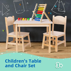 Ensemble table et chaises en bois pour enfants de 3 à 8 ans, facile à nettoyer, pour manger, prendre des collations et jouer - Product Image 4