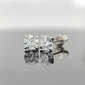 Lab Grown Diamond Stud Earrings 0.5CT Round Brilliant Cut 18K Solid Gold for Women Engagement Gifts - Product Image 2