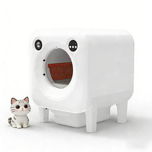 Caja de arena para gatos de fábrica, cerrada, de gran capacidad, con control de olores, fácil de limpiar, segura y duradera. - Product Image 1
