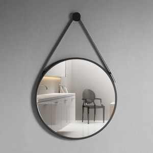 Round Wall Mirror Gold <b>Frame</b> Hanging Minimalist Design For Bathroom Sink And Vanity Use - Product Image 2