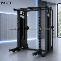 Rack de Potencia con Entrenador Funcional, Polea Doble, Cable Crossover, para Sentadillas y Entrenamiento de Fuerza, Equipo de Gimnasio en Casa, Acero, 5 Años de Garantía