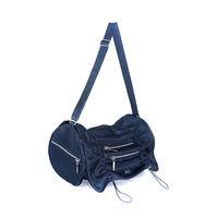 Tas Selempang Nylon Premium YIEYIE 10 Kantong untuk Wanita, Desain Pipa Samping yang Tahan Lama, Penutup Ritsleting Modis, Merek Asli, Eceran