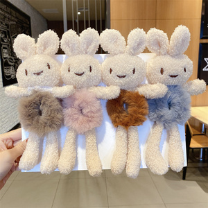 Dibujos animados lindo <span class=keywords><strong>pelo</strong></span> de piel sintética cuerda felpa invierno accesorios para el cabello conejo <span class=keywords><strong>pelo</strong></span> Scrunchies - Product Image 1