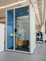 Cabine de bureau mobile moderne en aluminium avec éclairage LED insonorisé pour les réunions, le bureau à domicile, l'hôtel et l'hôpital