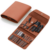 Kit de manucure et podologie MS-502 avec extracteur de points noirs et cure-oreille – Outils de beauté de qualité supérieure 16 pièces pour soins personnels