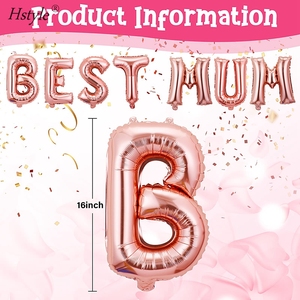 Mothers Day Balloons 16 Inch <strong>BEST</strong> <strong>MUM</strong> Foil Balloons Mothers Day Party Balloons for Happy Mothers Decor Party Supplies ST849 - Product Image 5