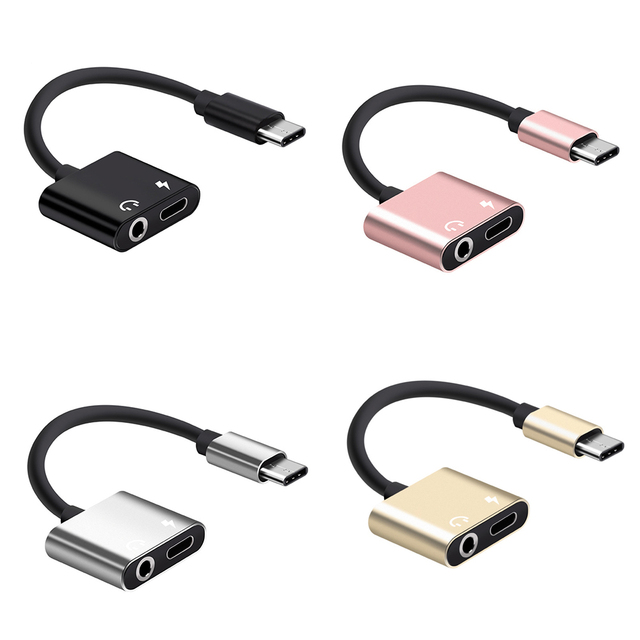 Computer Accessories 2 in 1 USB C Adapter Type C to  3.5mm Audio Adapter USB C to PD Docking Station for Mobile Phone Laptop