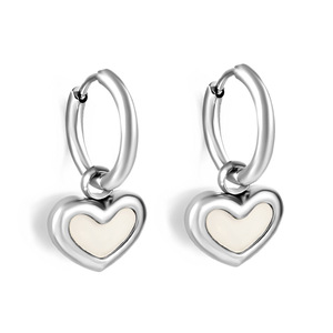 Pendientes de Aro en Forma de Corazón de Acero Inoxidable en Oro y Plata, Joyería de Moda para Mujer, Pendientes Colgantes de Regalo - Product Image 5