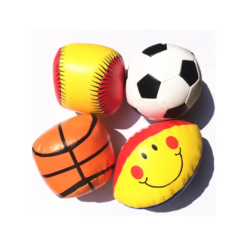 Fmochl — bol d'intérieur en peluche pour enfants, panneau coloré de dessin animé, mini ballon de football en peluche doux en71, taille personnalisée, 8 pièces