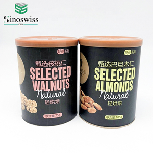 Boîte en papier ronde écologique de taille personnalisée de <span class=keywords><strong>250</strong></span> <span class=keywords><strong>grammes</strong></span> avec feuille alimentaire pour les collations et le sucre, recyclable et réutilisable - Product Image 1