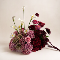 PPS Bestseller Maßgefertigter Künstlicher Blumenstapel Rote Rosa Calla-Lilien Blumenkugel-Arrangement für Hochzeit Event Tischdekoration