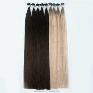 ต่อผมหยิกคุณภาพสูง Yuanzhen แบบ V Tip ผมรัสเซียแบบ Double Drawn ต่อผมแบบ V Tip ด้วยเคราติน - Product Image 3