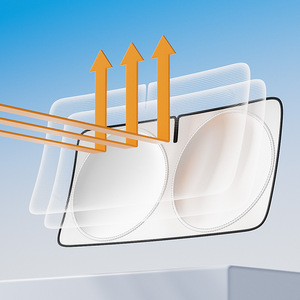 Pare-soleil de voiture pour pare-brise avant, tissu argenté titane, rétractable, ajustement universel, couleur unie ST-4014 - Product Image 3